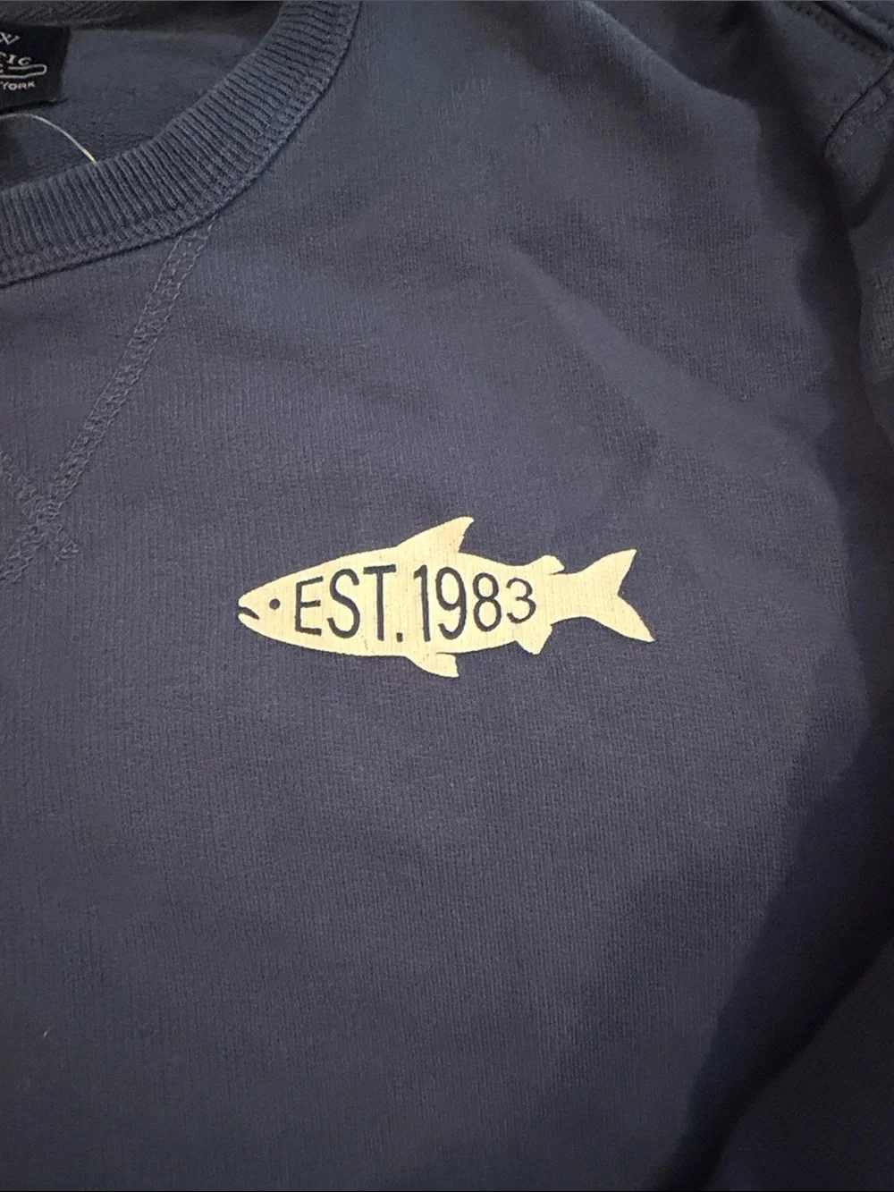 J Crew Vintage-Inspired Navy Crewneck Sweatshirt
